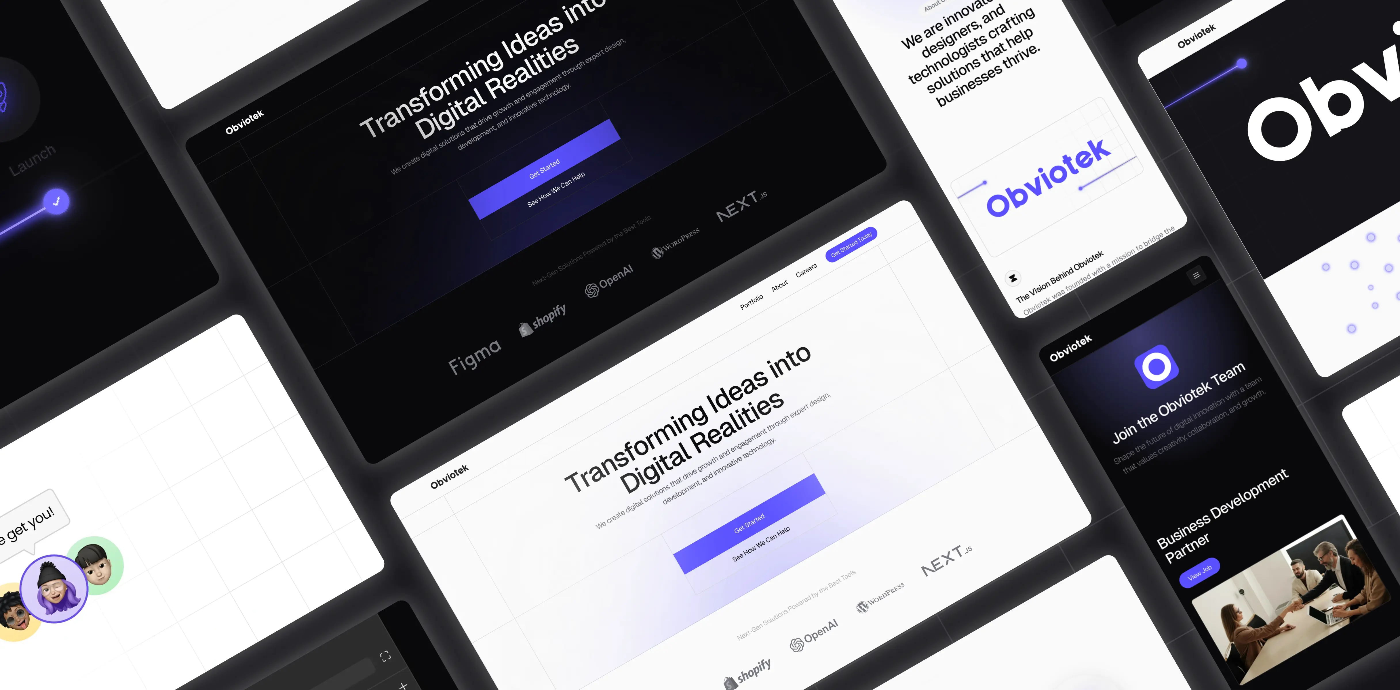 Obviotek website views collage
